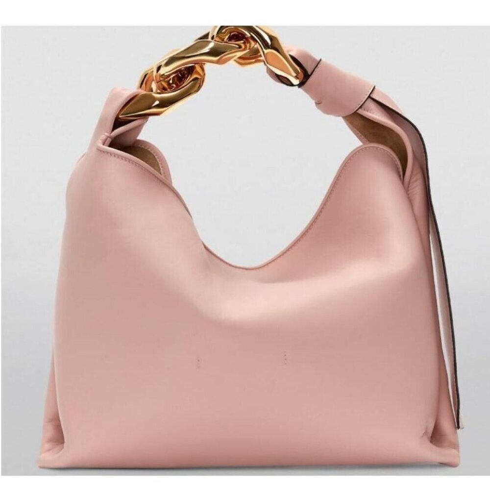Jw Anderson Medium Leather Chain hobo bag - Pale Pink